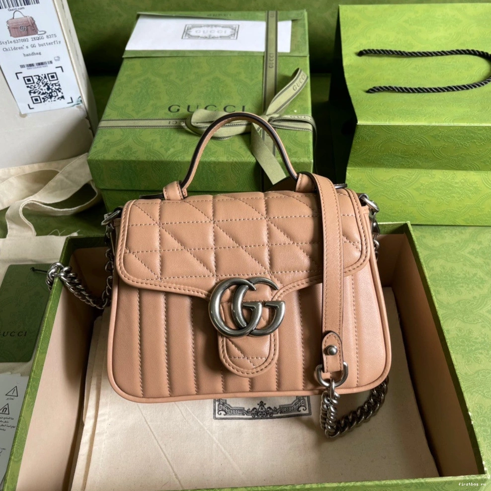 First bag ru Handle GUCCI GG Top Bag Mini Marmont 0727